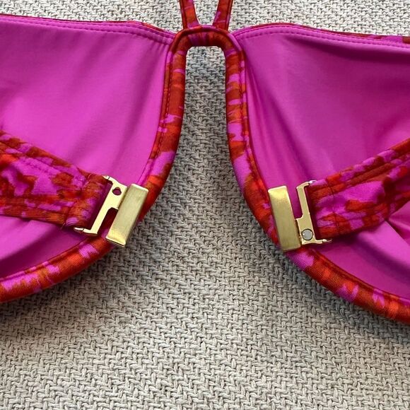 VIX Swim Bikini Top Size XL NWT Underwire Pink Red - Picture 5 of 9